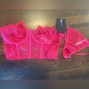 Hot Pink Fashion Nova Lingerie Set